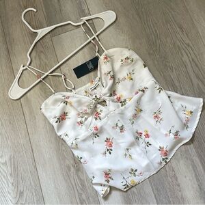 Abercrombie & Fitch Cami NWT floral crop tank womens White (xsmall) summer girly